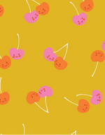 PREORDER TRINKETRY || Cherry Friends Goldenrod || Cotton Quilting Fabric
