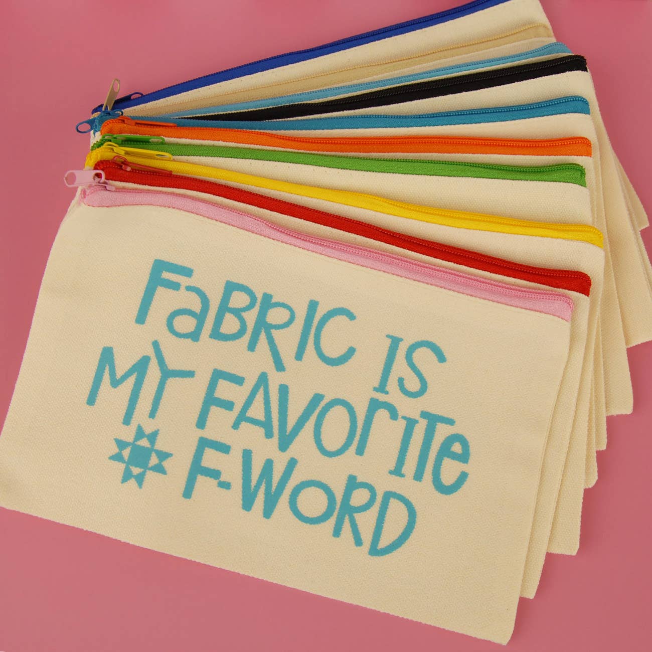 Fabric F-Word Zipper Pouch - 10 Pack