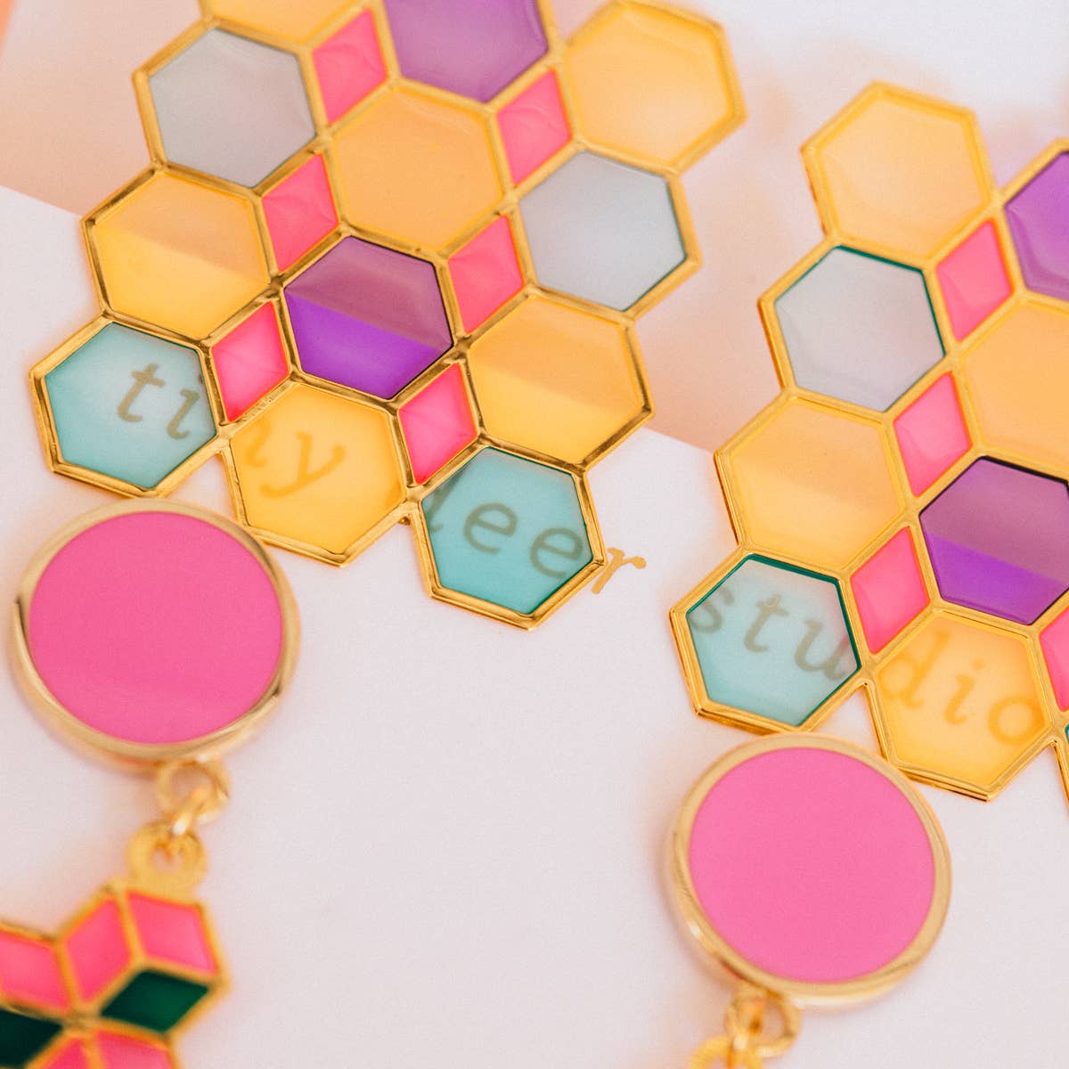 Translucent Tile Earrings: Hook