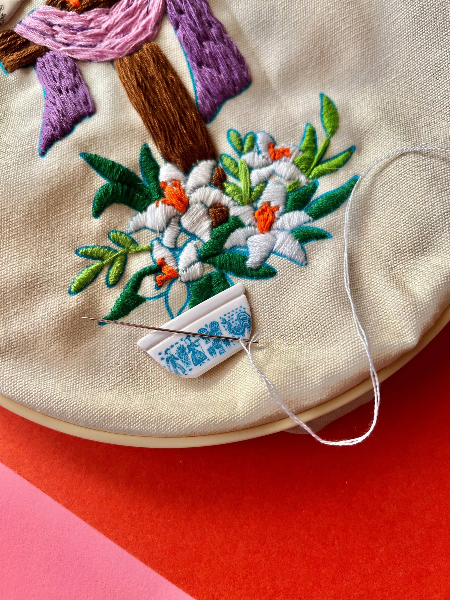 Pyrex Needle Minder: Yellow Daisy