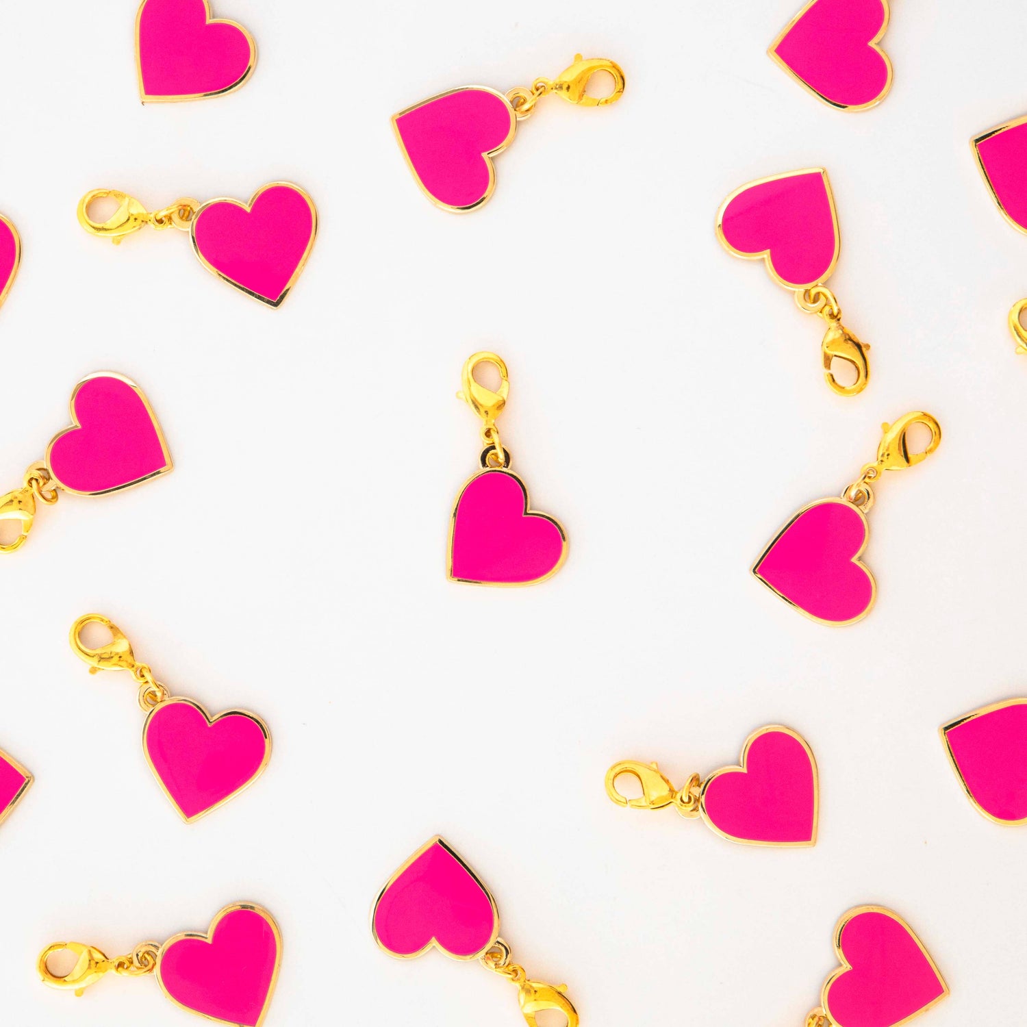 Pink Heart Zipper Charm