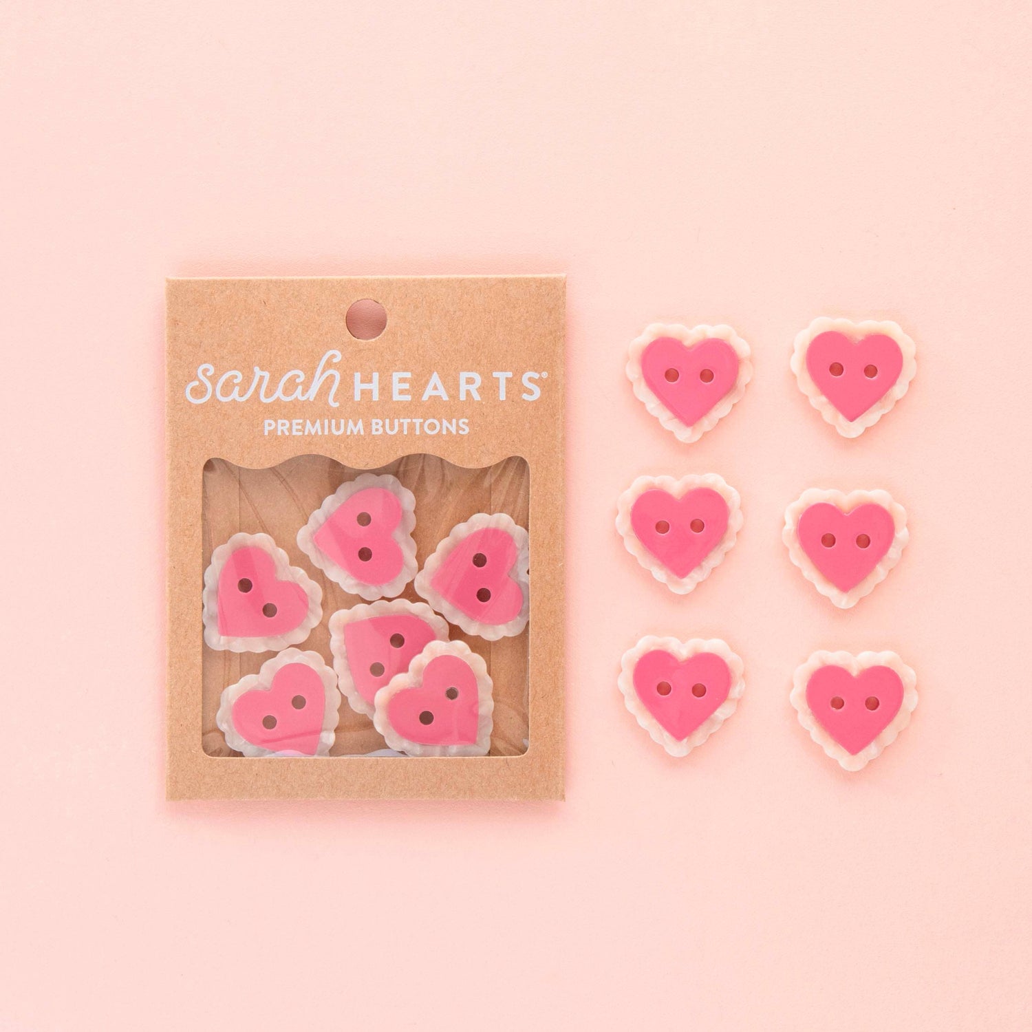 Pink Sweet Heart Large 1" Buttons
