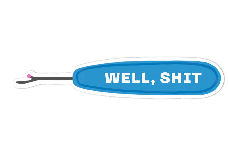 WELL, SHIT - Sticker Blue