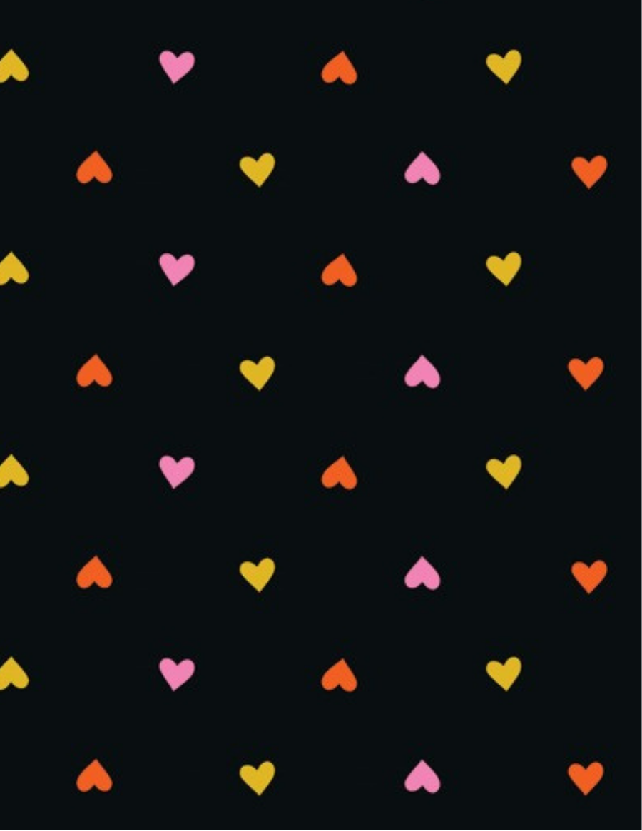 PREORDER TRINKETRY || Hearts Black || Cotton Quilting Fabric