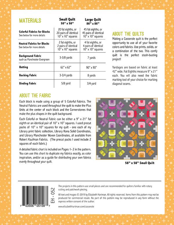 Casserole Quilt Pattern by Elizabeth Hartman - Printed