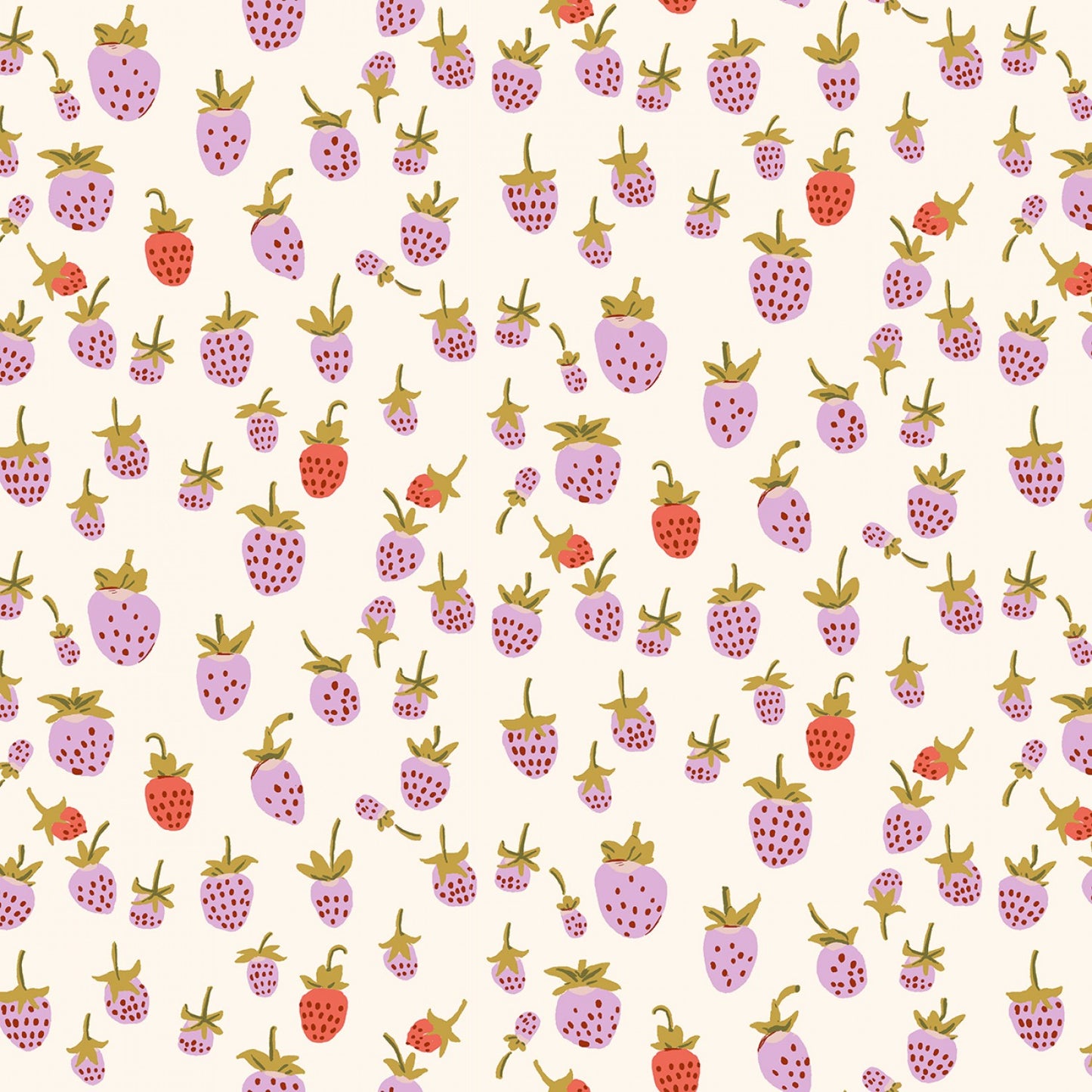 108" Lilac Strawberry || Cotton Quilting Fabric || Half Yard