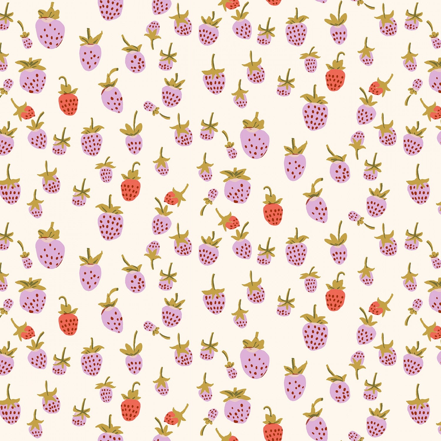 108" Lilac Strawberry || Cotton Quilting Fabric || Half Yard