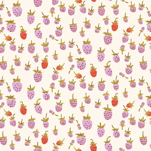 108" Lilac Strawberry || Cotton Quilting Fabric || Half Yard