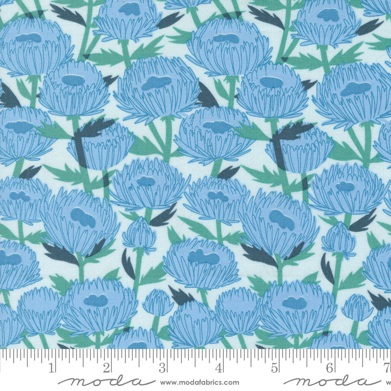 Love Letter || November Florals Lightest Blue || Cotton Quilting Fabric