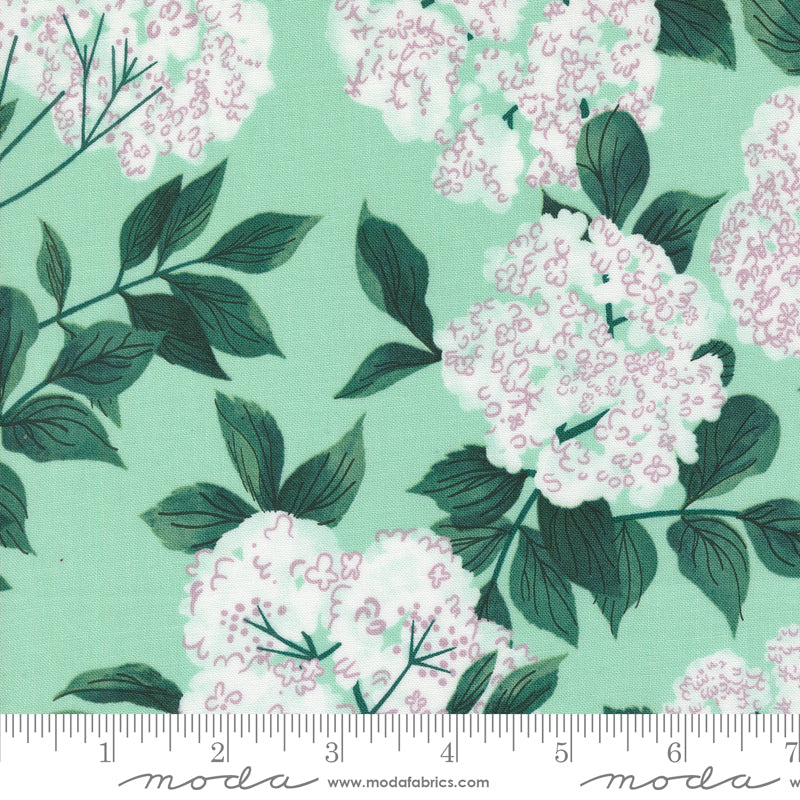 Love Letter || Elderberry Blossoms Seafoam || Cotton Quilting Fabric