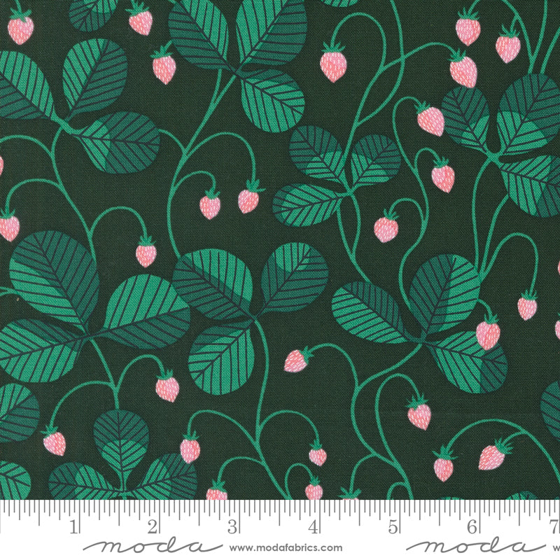 Love Letter || Strawberry Vines Hunter || Cotton Quilting Fabric