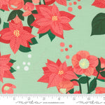 Tiny Christmas || Poinsettia Mint || Cotton Quilting Fabric