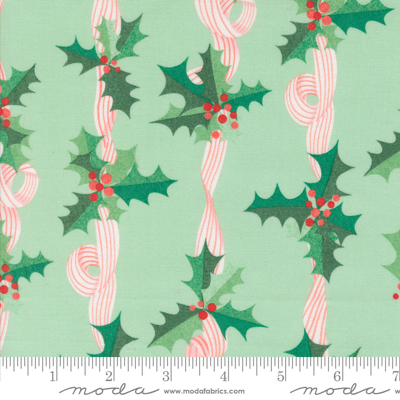 Tiny Christmas || Holly Mint || Cotton Quilting Fabric