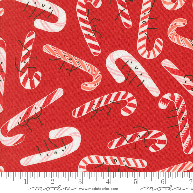 Tiny Christmas || Candy Cane Christmas Red || Cotton Quilting Fabric