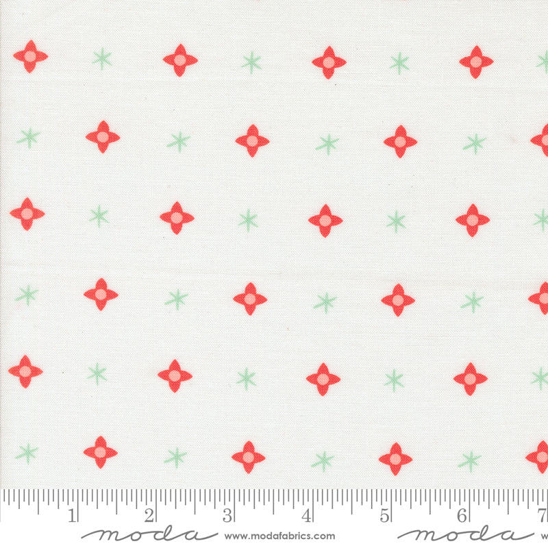 Tiny Christmas || Christmas Star Snow || Cotton Quilting Fabric