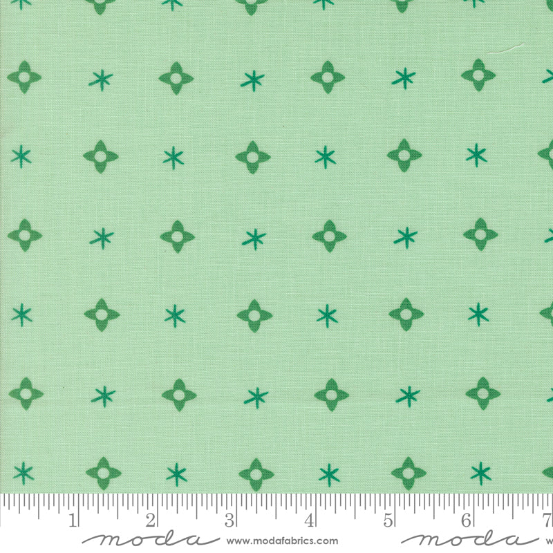 Tiny Christmas || Christmas Star Mint || Cotton Quilting Fabric