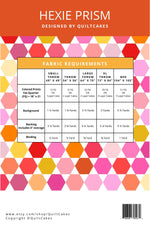 Hexie Prism Quilt Pattern Printed