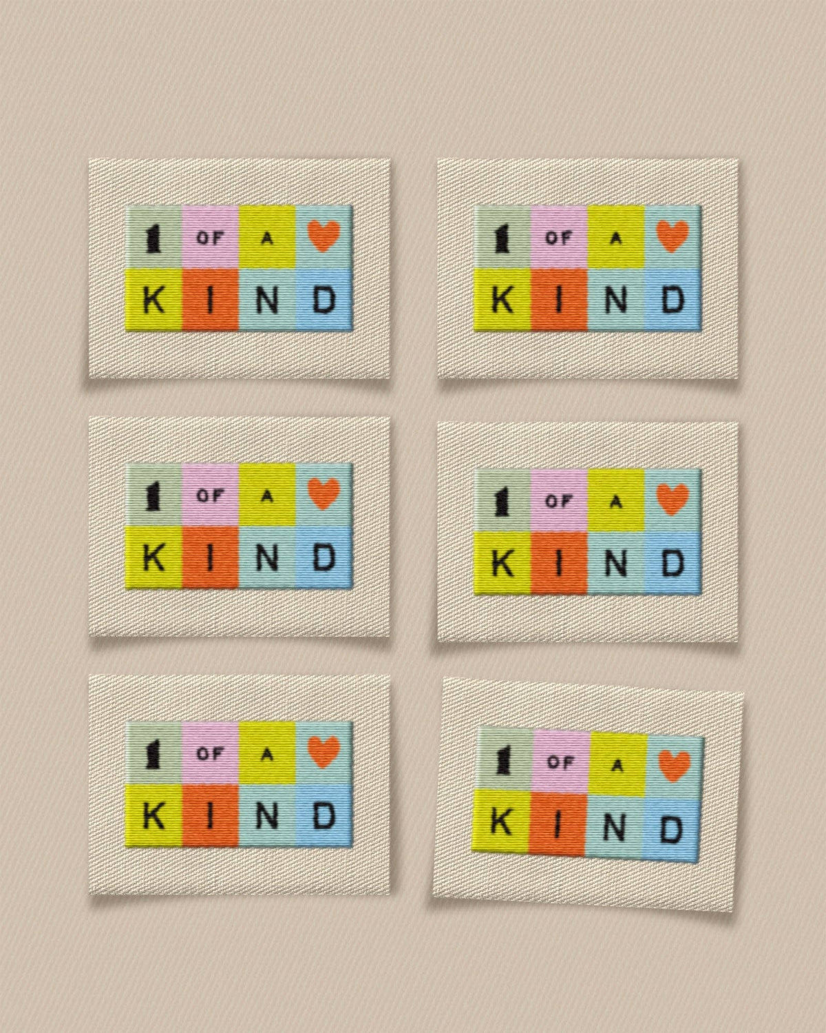 One of a Kind Rainbow Large Garment Labels: Set of 6