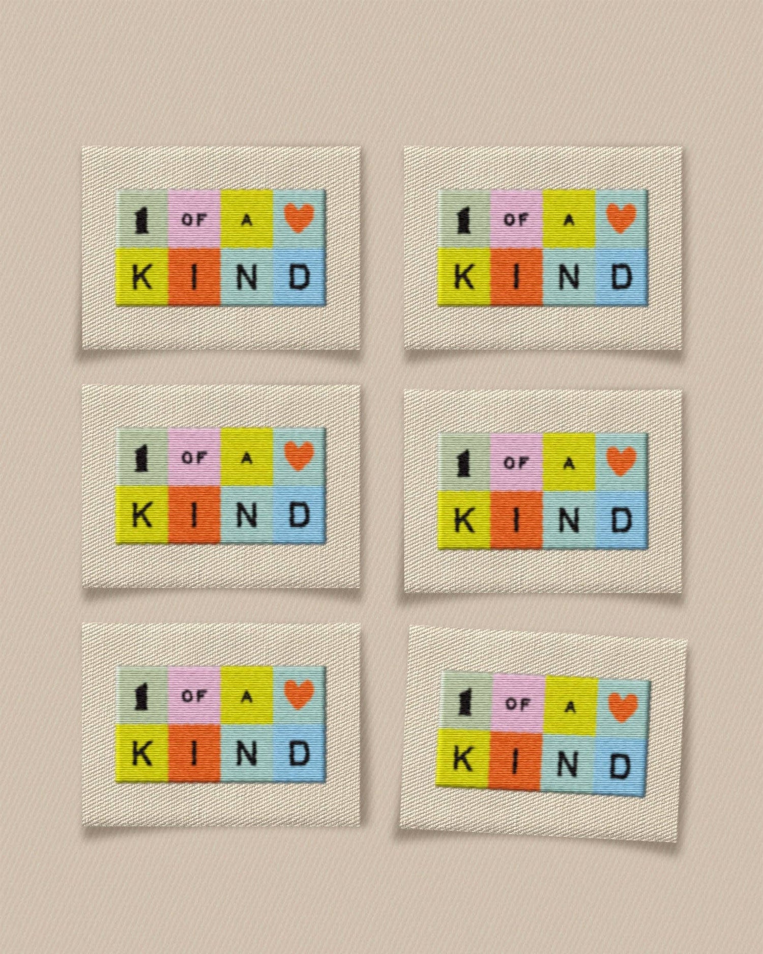 One of a Kind Rainbow Large Garment Labels: Set of 6