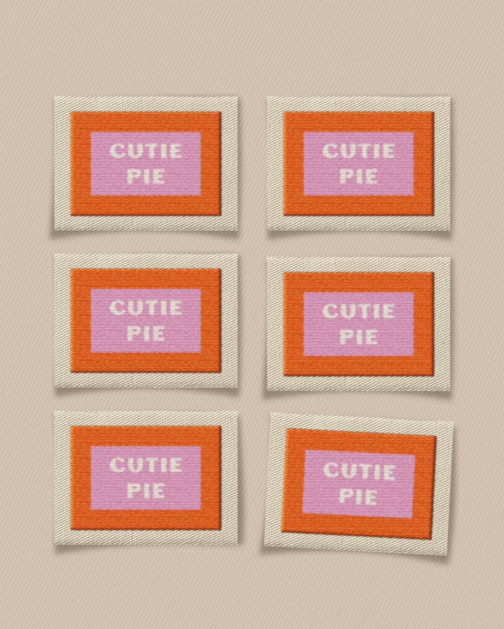 Cutie Pie Large Garment Labels: Set of 6