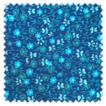 Indigo Flower Power cotton fabric: Flower Power indigo
