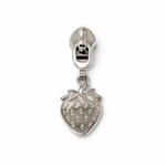 Strawberry zipper pulls: Silver / 5 pk