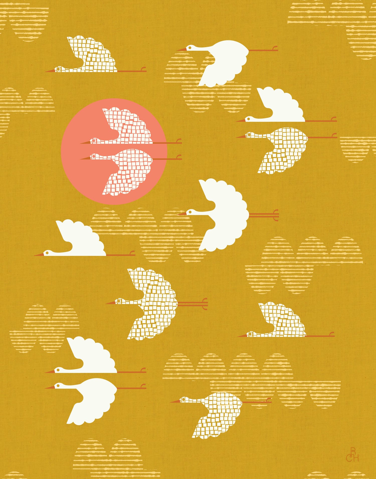 1,000 Cranes 8x10 Art Print - Yellow: 8" x 10"