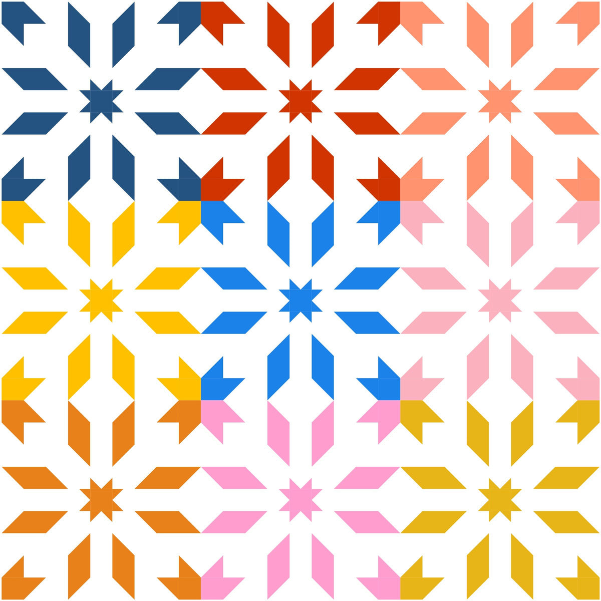 Star Flurry Quilt Pattern Printed