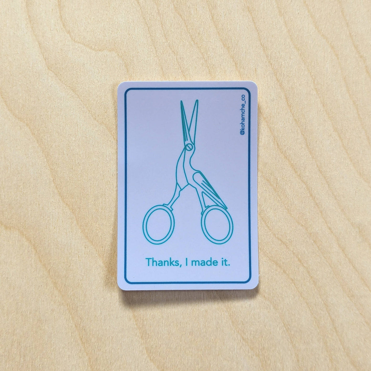 Thanks, I made it - Purple - Stickers for Fiber Artists