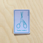 Thanks, I made it - Purple - Stickers for Fiber Artists
