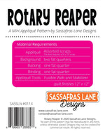 Rotary Reaper Mini Quilt Pattern: Paper Pattern