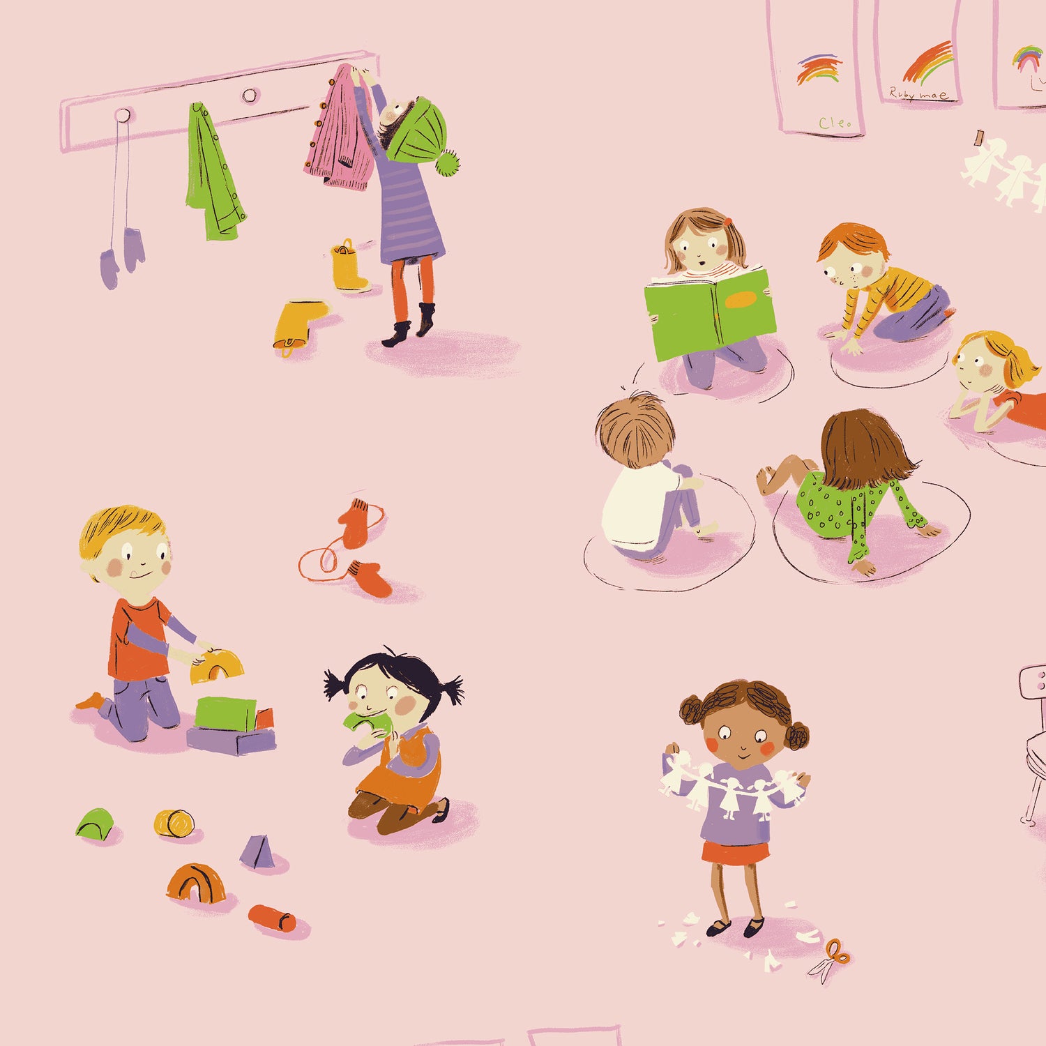 PREORDER Heather Ross Favorites || Kindergarten Pink || Cotton Quilting Fabric