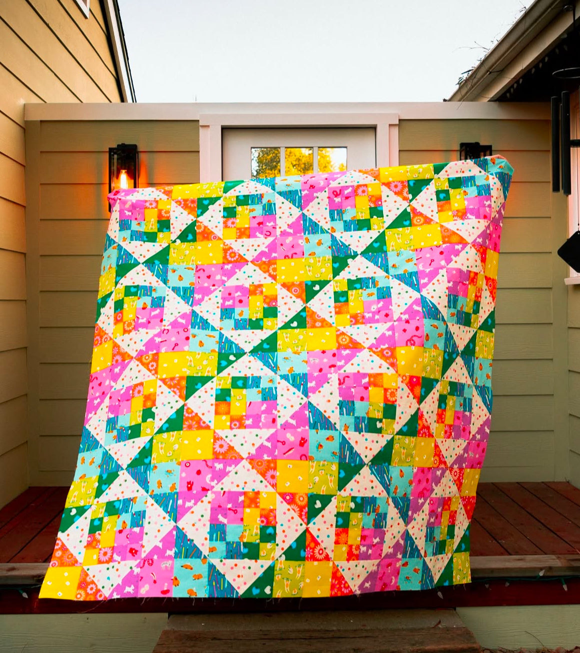 PREORDER Floral Gingham Quilt Kit (Mommy & Me Quilt Co) + Binding (Large Throw)