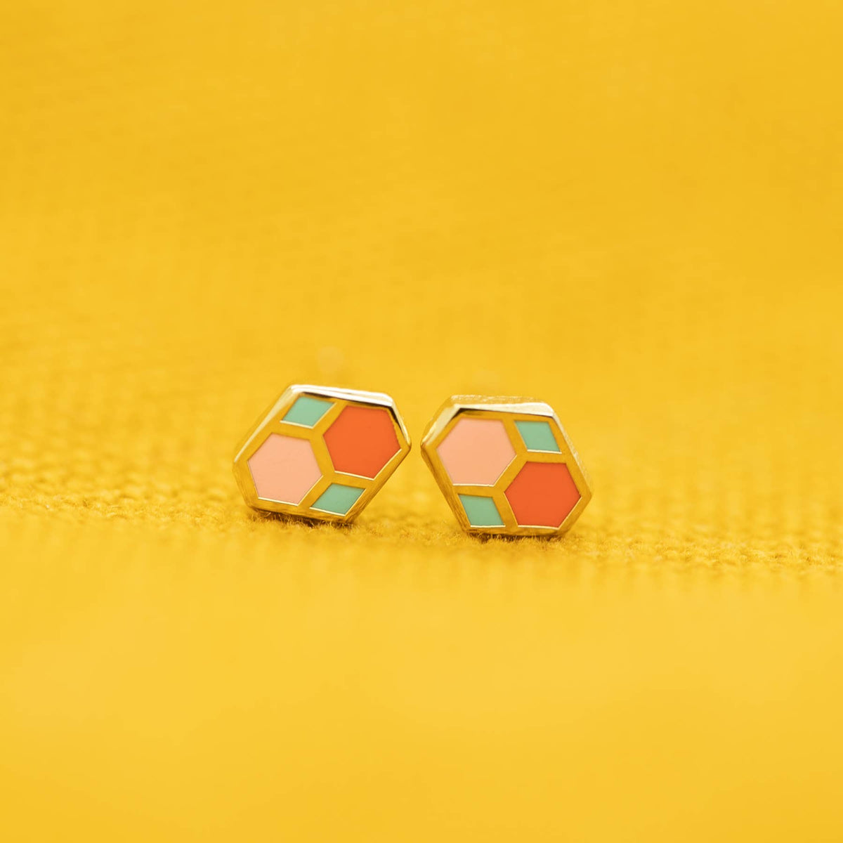 Hex Tile Earrings: Purple