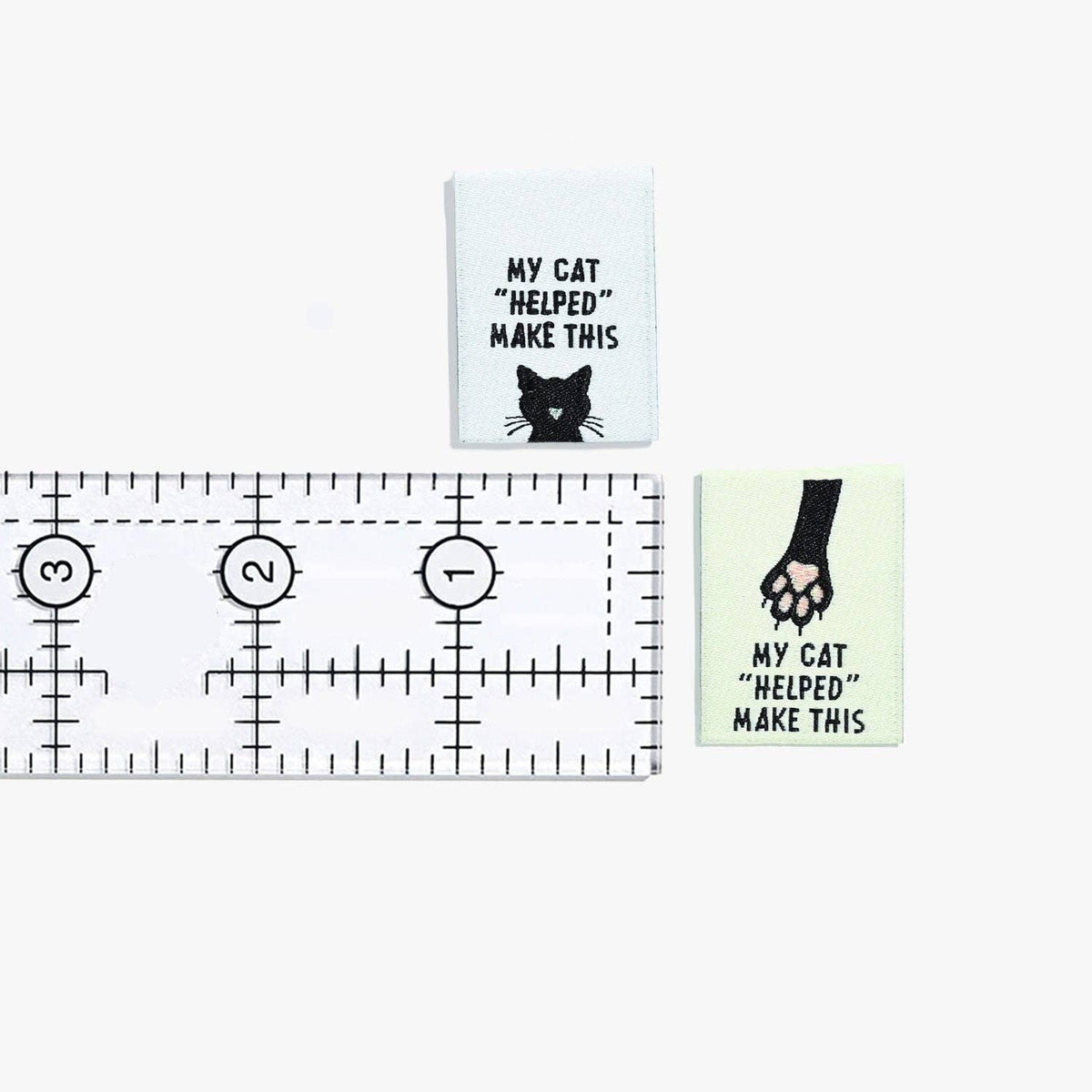 My Cat "Helped" Me Make This Woven Labels | 6 labels