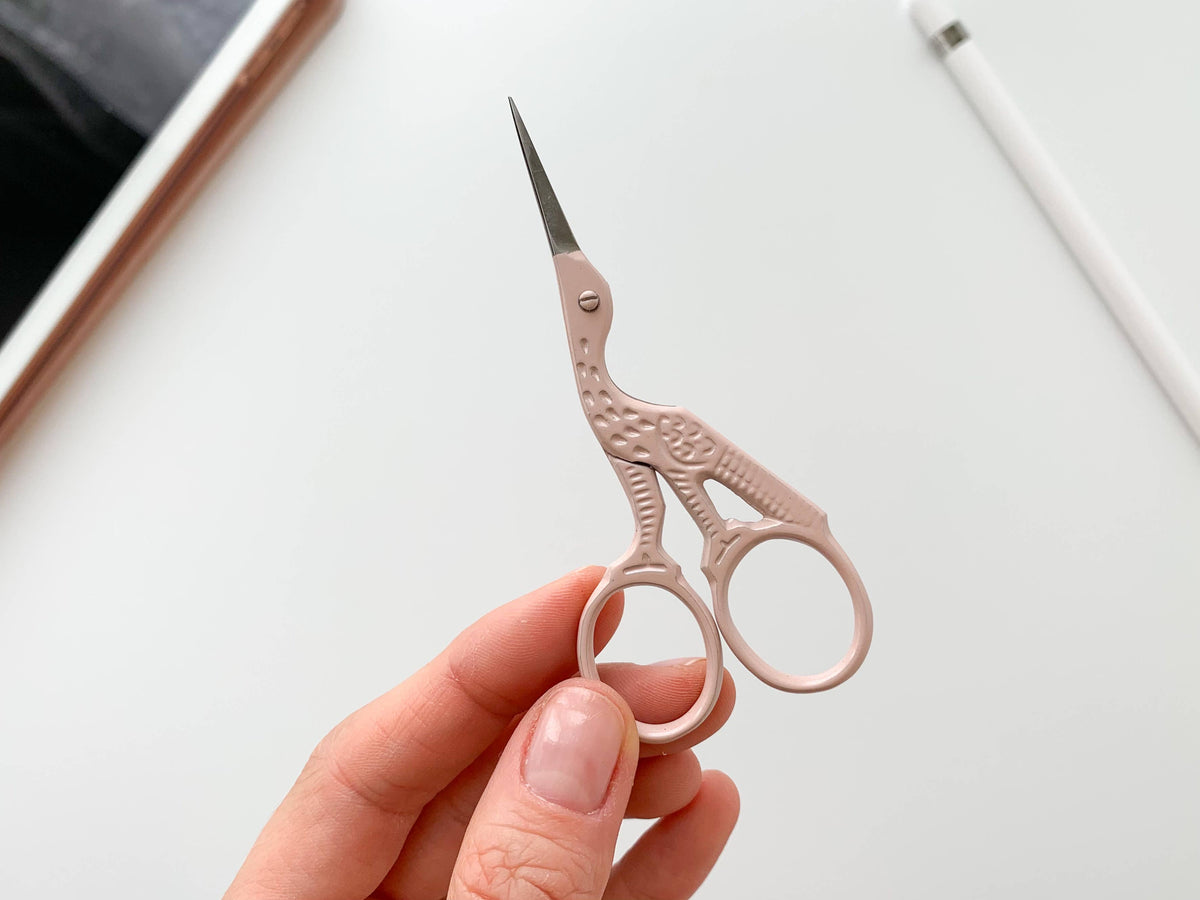 Bird scissors, small sewing scissors, stork scissors: Lavender