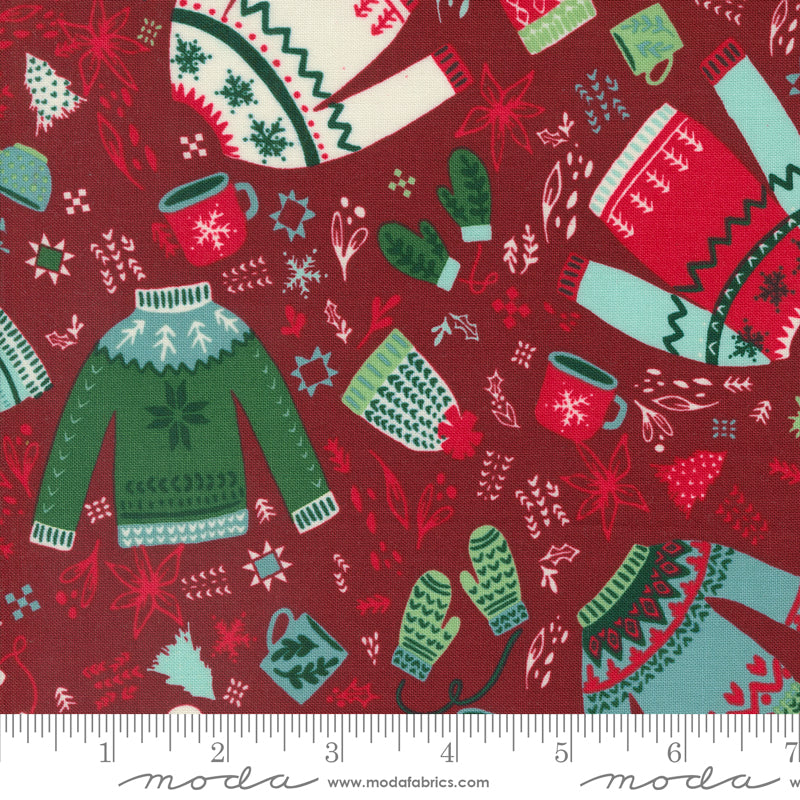 Cozy Wonderland || Cozy Please Burgundy || Cotton Quilting Fabric