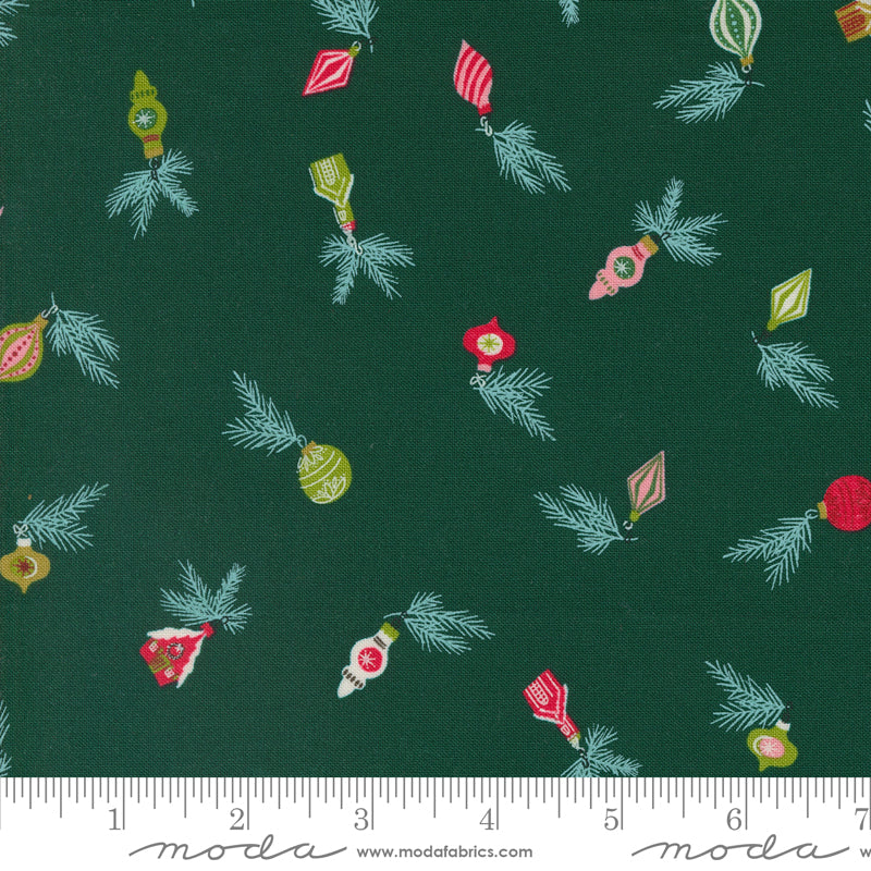 Cozy Wonderland || Vintage Baubles Pine || Cotton Quilting Fabric