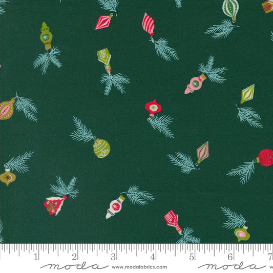 Cozy Wonderland || Vintage Baubles Pine || Cotton Quilting Fabric