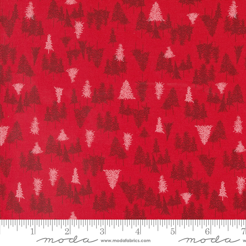 Cozy Wonderland || Tree Farm Berry || Cotton Quilting Fabric Half Yard