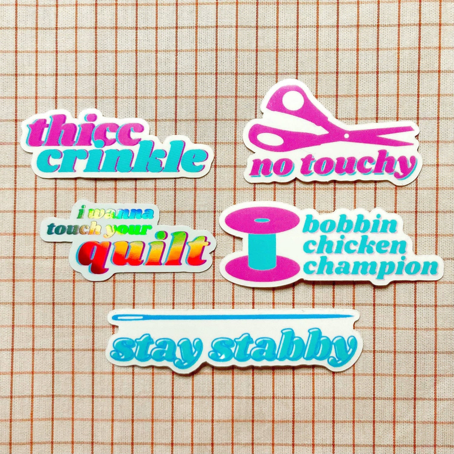 Thicc Sticker Pack Sewing And Quilting Vinyl Holographic Stickers