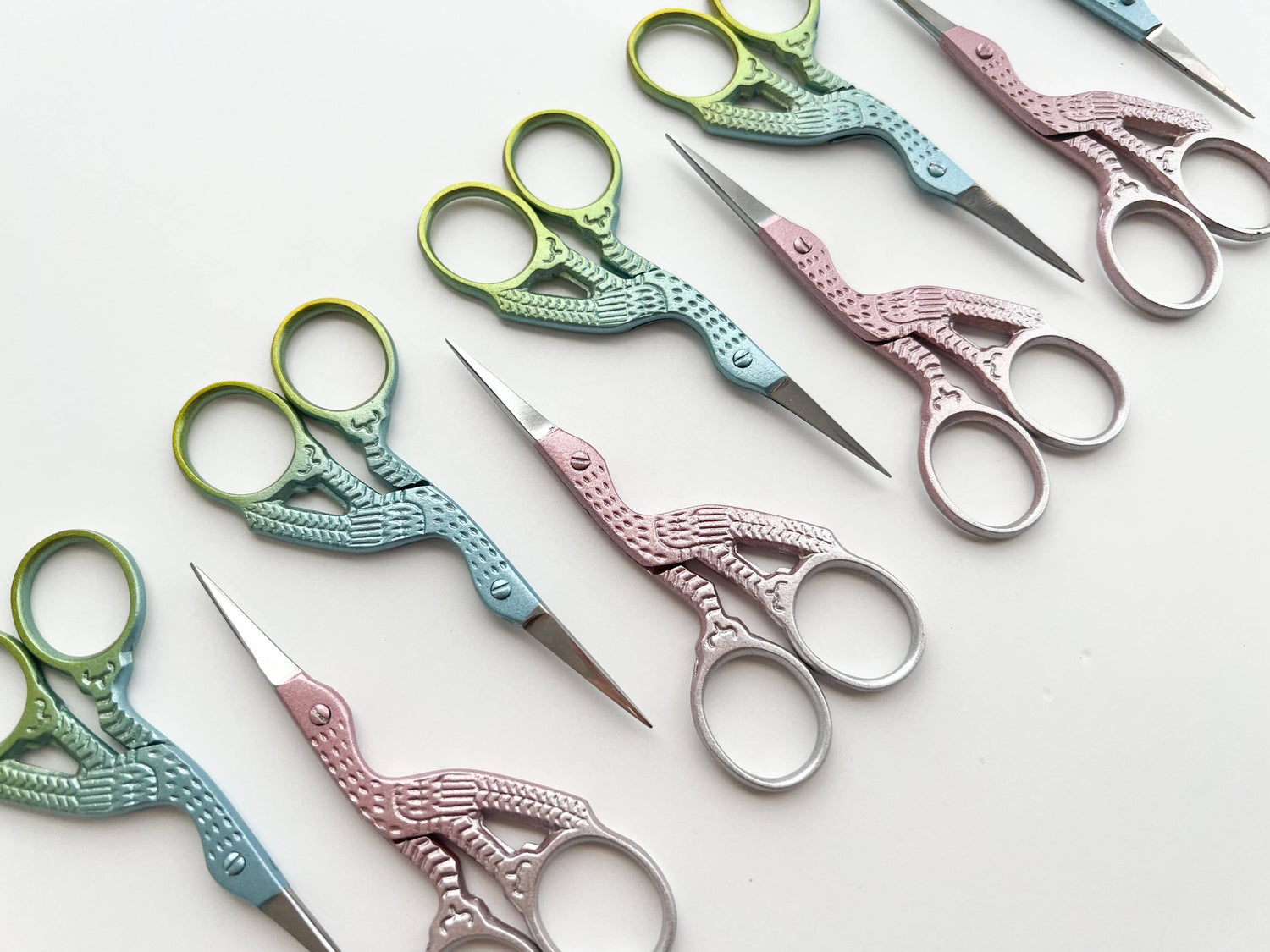 Embroidery stork scissors, small bird scissors: Peacock