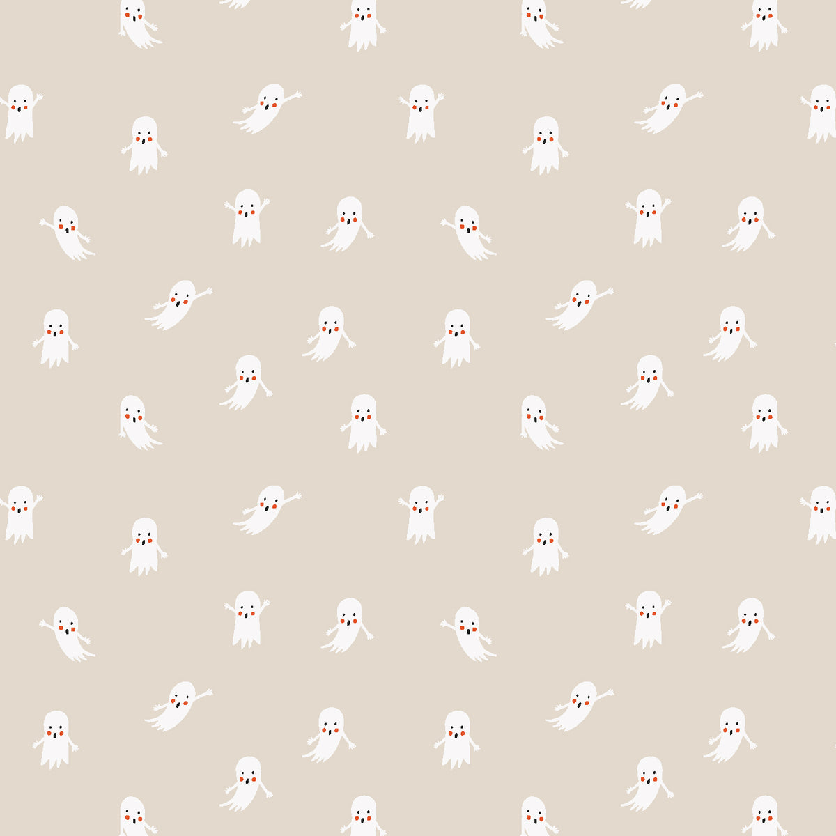 Halloween - Ghosts - Linen Fabric Half Yard