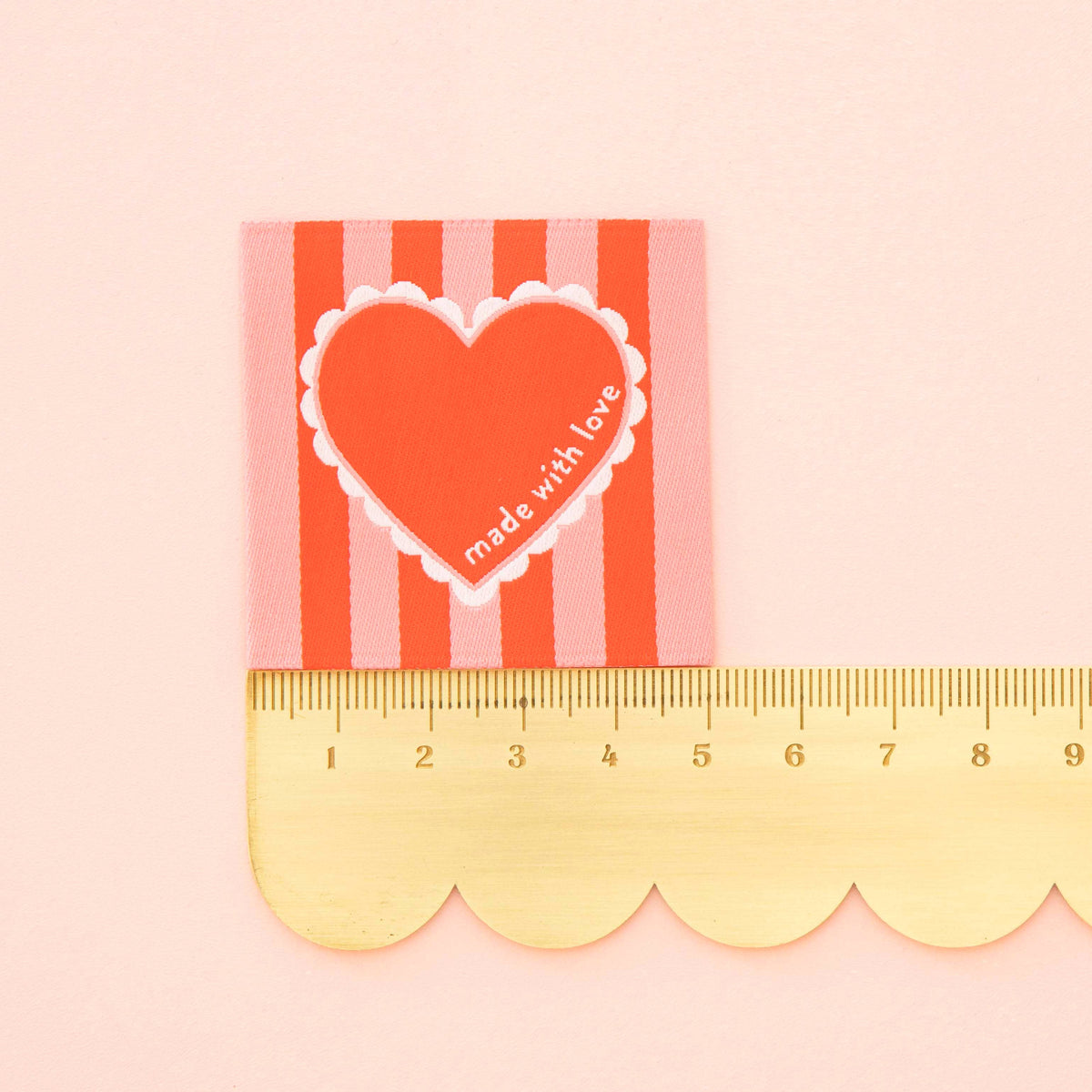 Made with Love Valentines Heart Large Woven Sewing Labels