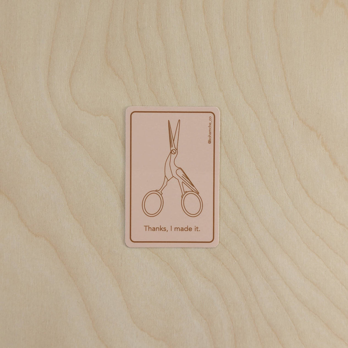 Thanks, I made it - Pink - Stickers for Fiber Artists