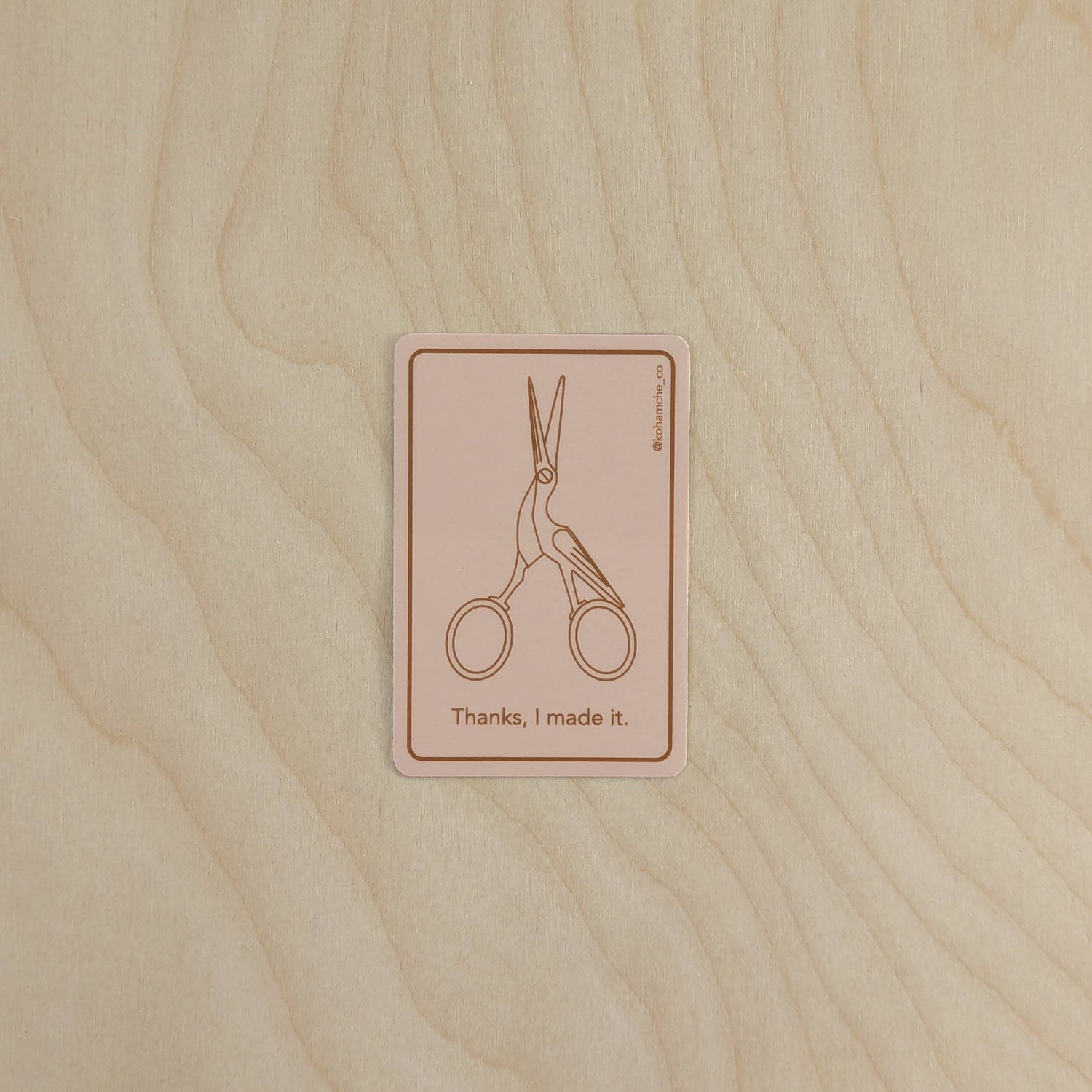 Thanks, I made it - Pink - Stickers for Fiber Artists