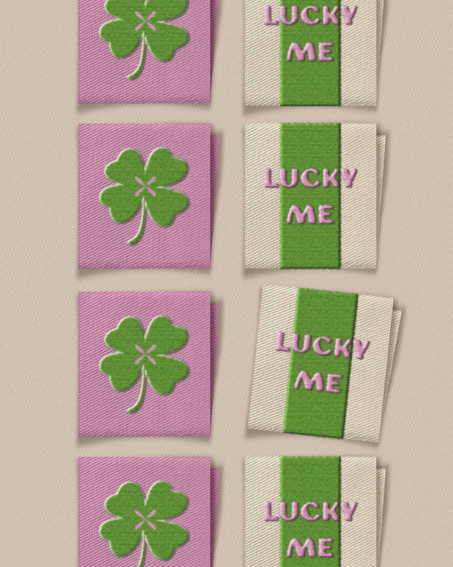 Lucky Clover Square Garment Labels: Set of8