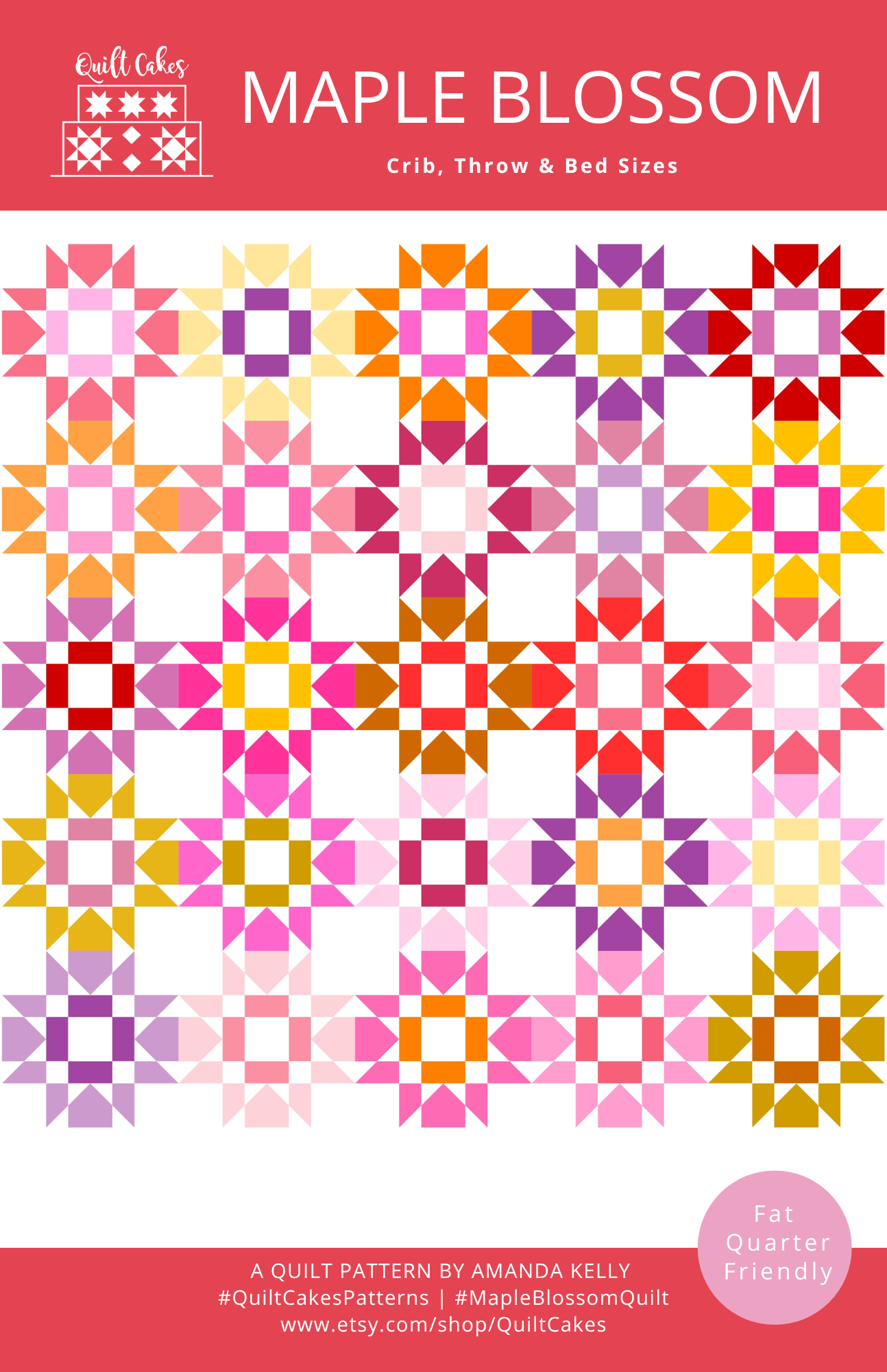 Maple Blossom Quilt Pattern Printed