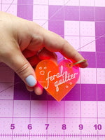 Feral quilter keychain: Tortoiseshell