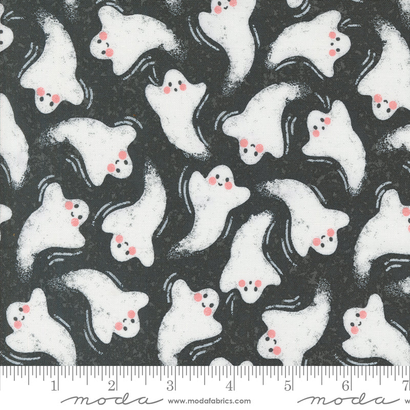 Hey Boo || Midnight Friendly Ghost || Cotton Quilting Fabric Half Yard